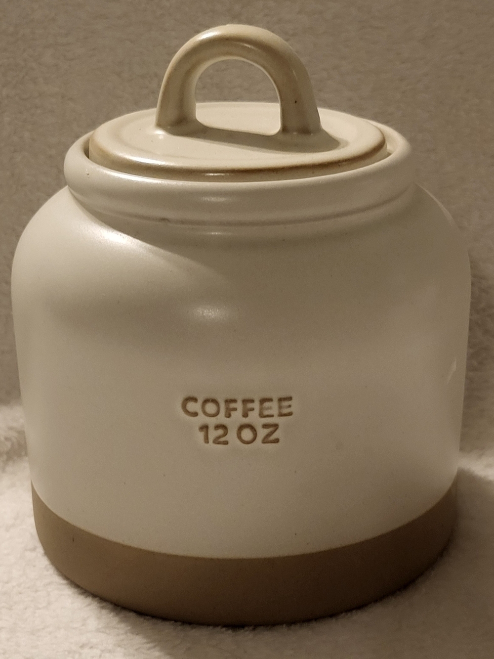 Hearth & Hand Magnolia Stoneware Coffee Canister 12 Oz Cream W/ Lid Storage Jar
